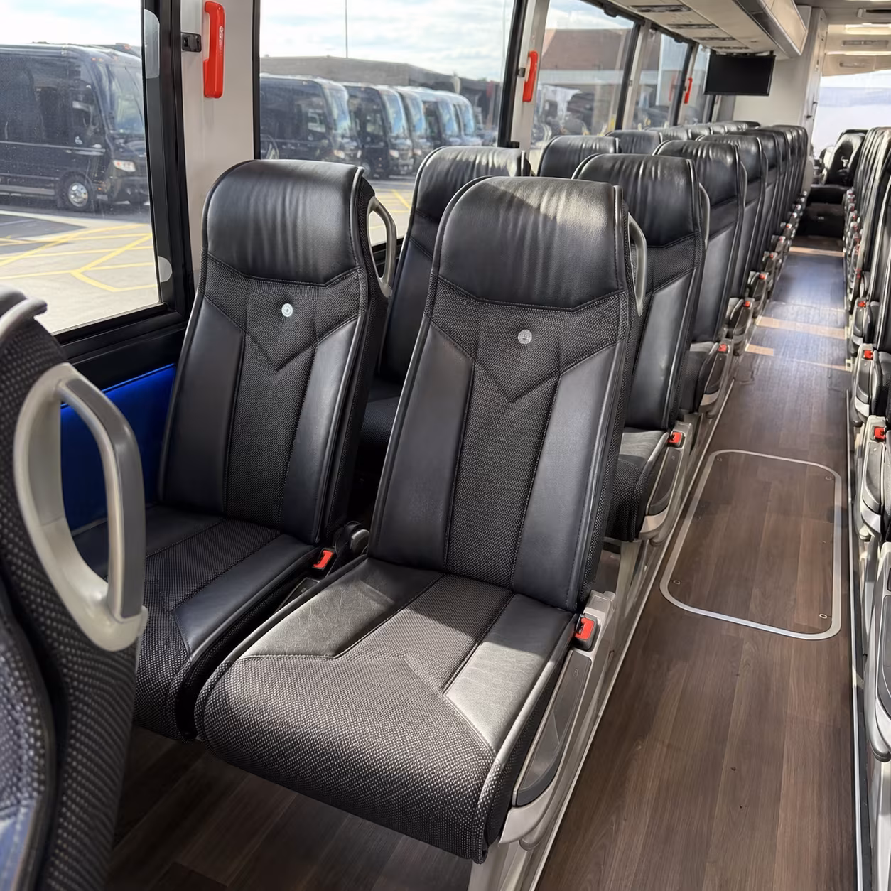 new bedford 40 passenger charter bus interior