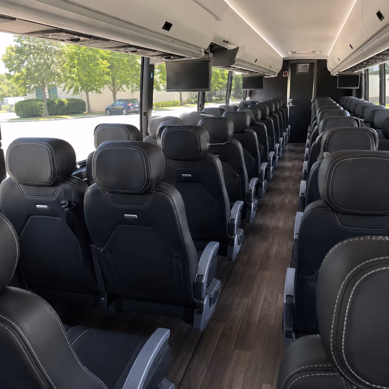 new bedford 56 passenger charter bus interior