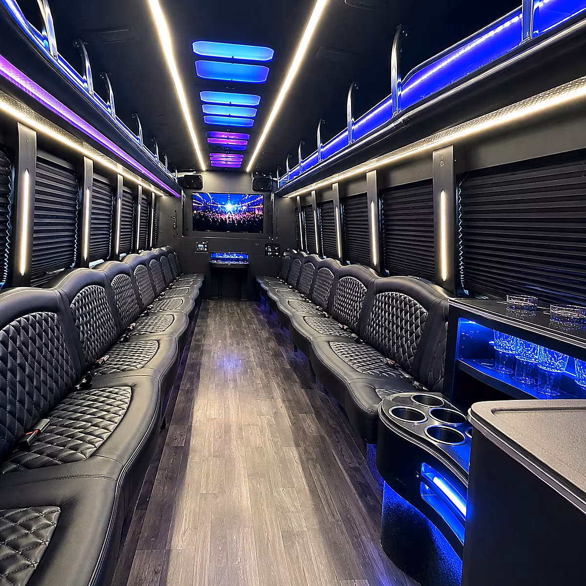 new bedford party bus inside